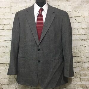 Chaps Gray Nailshead 100% Wool Blazer Size 44R
